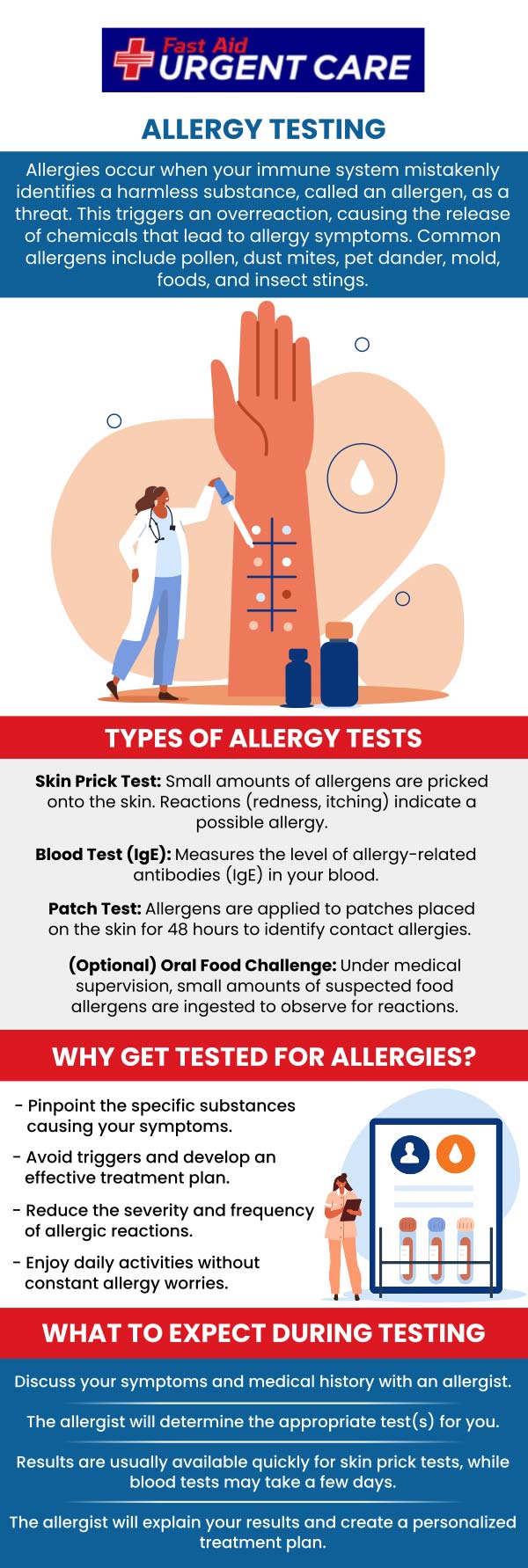 Fast Aid Urgent Care offers comprehensive allergy treatment near you. For more information, contact us or join the virtual line. We have convenient locations to serve you in Bulverde Rd San Antonio TX, Bastrop TX, Alamo Ranch San Antonio TX, La Grange TX, Leon Springs San Antonio TX, New Braunfels TX, Potranco Road San Antonio TX, Dripping Springs TX, Lemon Creek Boerne TX, and Belle Chasse LA. Fast Aid Urgent Care offers comprehensive allergy treatment near you. For more information, contact us or join the virtual line. We have convenient locations to serve you in Bulverde Rd San Antonio TX, Bastrop TX, Alamo Ranch San Antonio TX, La Grange TX, Leon Springs San Antonio TX, New Braunfels TX, Potranco Road San Antonio TX, Dripping Springs TX, Lemon Creek Boerne TX, and Belle Chasse LA.
