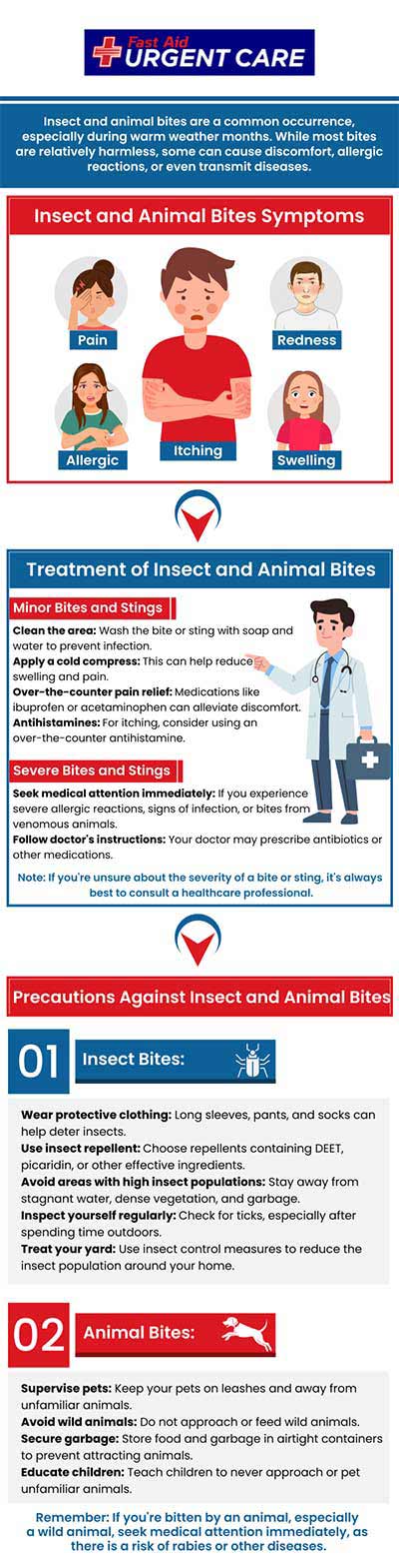 Animal bites can be life-threatening. If you are bitten by any animal, come today to Fast Aid Urgent Care. For more information, contact us or join the virtual line. We have convenient locations to serve you in Bulverde Rd San Antonio TX, Bastrop TX, Alamo Ranch San Antonio TX, La Grange TX, Leon Springs San Antonio TX, New Braunfels TX, Potranco Road San Antonio TX, Dripping Springs TX, Lemon Creek Boerne TX, and Belle Chasse LA.
